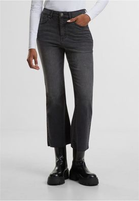 Urban Classics Damen Ladies Cropped Flared Denim Pants TB7103