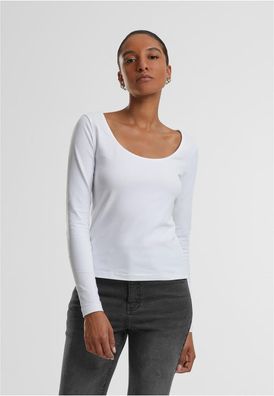 Urban Classics Damen Ladies Wide Neck Longsleeve TB7162