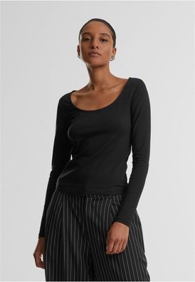 Urban Classics Damen Ladies Wide Neck Longsleeve TB7162