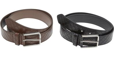 Urban Classics Woven Embossed Synthetic Leather Belt 2-Pack TB7217A