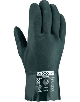teXXor Topline Chemikalienschutz-Handschuhe Pvc Grün (12 Paar) 2140