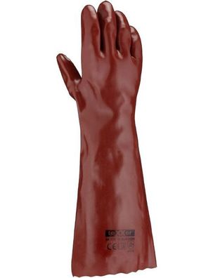 teXXor Pvc-Handschuhe Rotbraun (12 Paar) 2173