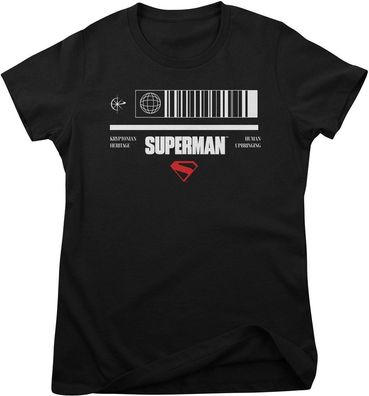 Superman Damen T-Shirt Barcode Girly Tee WB-5-SUPMOV002