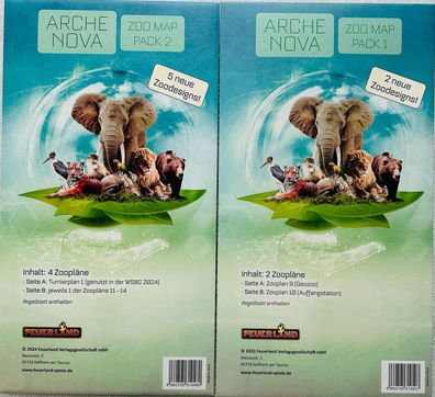 Arche Nova Zoo Map Pack 1 & 2 Feuerland Brettspiel Strategiespiel Expertenspiel