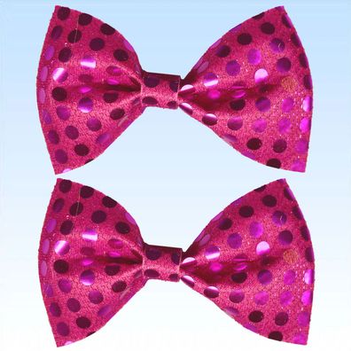 2 x Pailletten Fliege Pink glitzernd für Jubiläen Fliegen Hochzeit Party