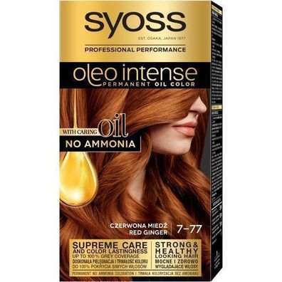 Syoss Oleo Intense Haarfarbe 7-77 Rot Kupfer mit pflegenden Oelen, 115ml