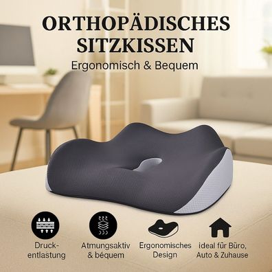 Langsame Rückprall Memory-Schaum Sitzkissen - dick & atmungsaktiv für Bürostühle