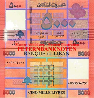 Libanon / Lebanon 5000 Livres 2021 P91