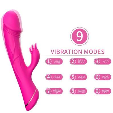 ARMONY - DILDO Vibrator Kaninchen Silikon Fuchsia