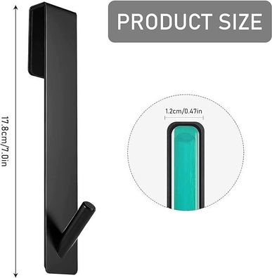 Duschwandhaken Edelstahl schwarz, ohne Bohren mit Gummi Schutz