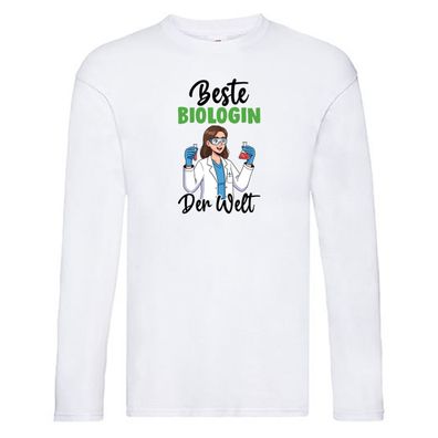 Beste Biologin | Biologie | Naturforscherin v2 Long Sleeve Weiß
