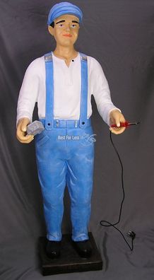Werbefigur Elektriker Tankwart Maler KFZ Bude Figur Statue Skulptur Deko Werbung Hand