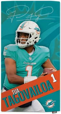 Miami Dolphins NFLPA Tua Tagovailoa Beach Towel Motion 1023581