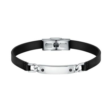 Leather bracelet with steel decoration Moody SQH44