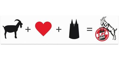 1. FC Köln Aufkleber Hennes, Herz &amp; Dom 5020068