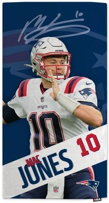 New England Patriots NFLPA Mac Jones Beach Towel Motion 1023584