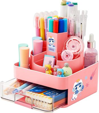 Stifthalter Schreibtisch Organizer drehbar rotierend rosa