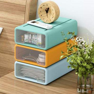 3er-Set Stapelbare Schubladenbox Organizer Schreibtisch (3 Farben)