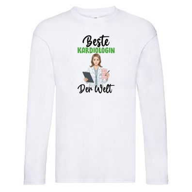 Beste Kardiologin | Kardiologie v2 Long Sleeve Weiß