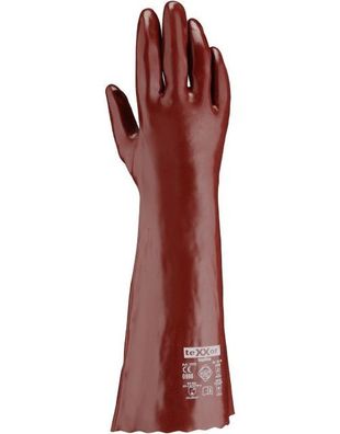 teXXor Topline Chemikalienschutz-Handschuhe Pvc Rotbraun (12 Paar) 2113