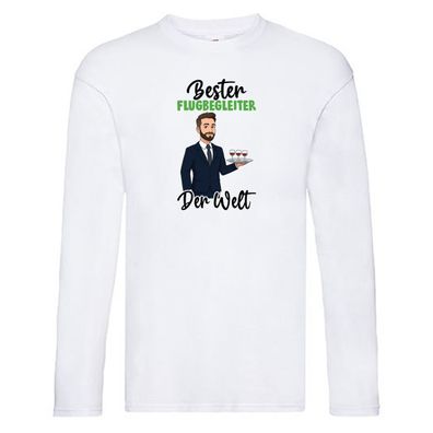 Bester Flugbegleiter | Steward | Flughafen v2 Long Sleeve Weiß