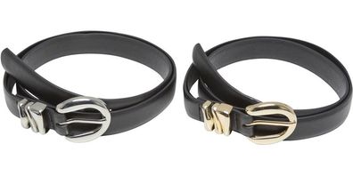 Urban Classics Chunky Multiple Loop Synthetic Leather Belt 2-Pack TB7213A