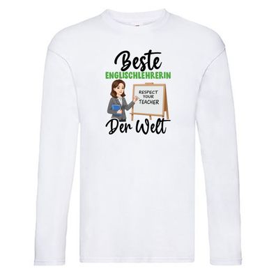 Beste Englischlehrerin | Englisch Lehrerin v2 Long Sleeve Weiß