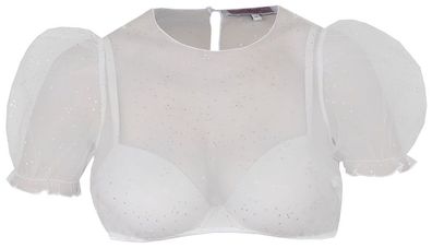 Dirndlbluse Kochel Kurzarm Puffarm lichtgrau