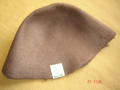 Hutstumpen weich Wolle Mohair Stumpen braun 100 gr Ü 45cm Rd 79cm Stu728