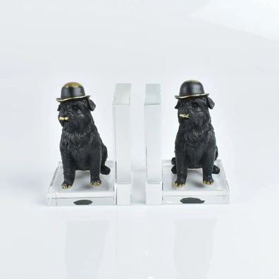 Buchstütze - SET mit zwei Hunden - Buchhalter Deko-Objekt Dogy