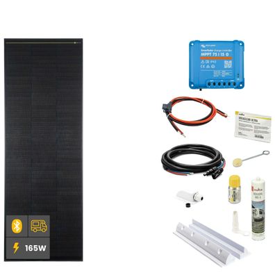 165W Black Wohnmobil Solaranlage SOLA Frame weiß