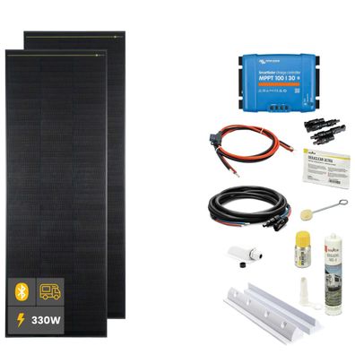 330 W SOLA Frame Black Wohnmobil Komplettset weiß