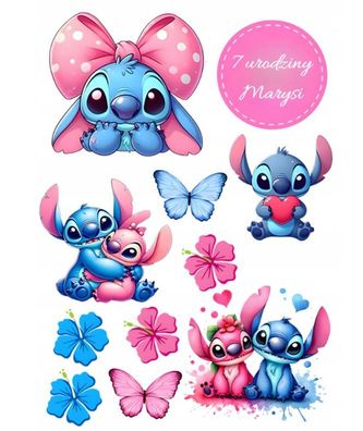 Lilo & Stitch Essbar Tortenaufleger Torte Geburstag Zuckermasse + NAME s03