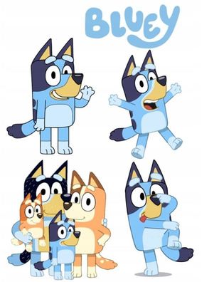 Blue Essbar Bingo Hunde Tortenaufleger Torte Geburstag Zuckermasse + NAME b03