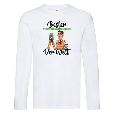 Bester Vermessungstechniker | Techniker v2 Long Sleeve Weiß