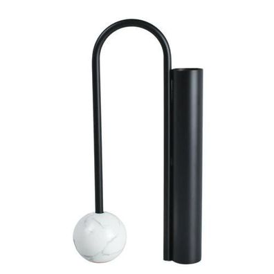Tischvase - mit Marmor Kugelfuß - Schöne Edelstahlvase Dekorative Standvase Orb Balan