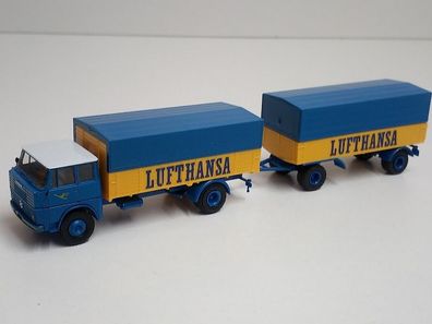 Hanomag Henschel HS16 Hängerzug °Lufthansa° 1:87 Brekina 8252 Modellauto