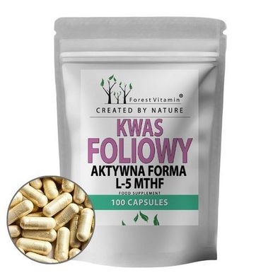 Folsäure 600mcg 100 Kapseln - Folat L-5-MTHF - Schwangerschaft - Forest Vitamin