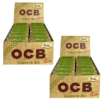 2 Boxen OCB Organic Hemp Slim Rolls, 48 Rollen à 4 m