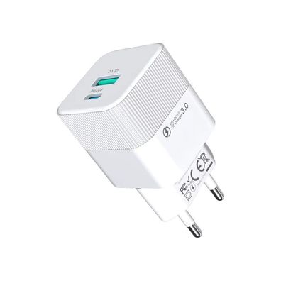 Maleyin 25W Schnell Ladeadapter USB-C + USB-A Ladegerät Netzteil Poweradapter