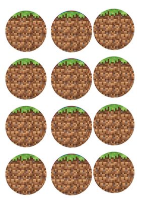 Pixel TNT Quadrat Essbar 12 Muffin Zuckermasse Tortenbild Tortenaufleger p02