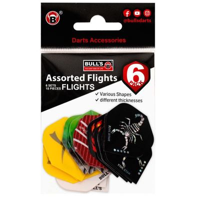 BULL'S 6-Pack Flights assort. / 12 Pack / Sort