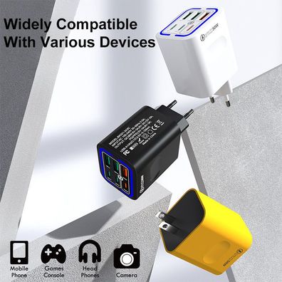 Maleyin 50W Schnell Ladeadapter 6-Port USB-C + USB-A Ladegerät Poweradapter