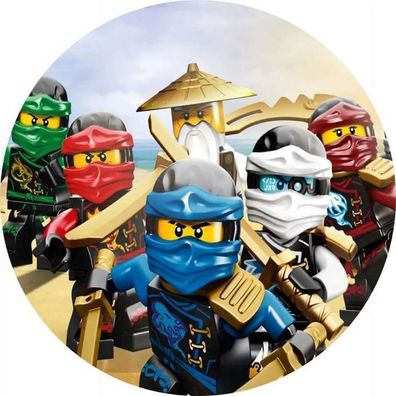 Ninjago Essbar Lego Zuckermasse Tortenbild Tortenaufleger + 4 Muffin n01