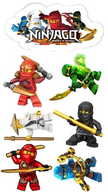 Ninjago Essbar Lego Tortenaufleger Torte Geburstag Zuckermasse + NAME n01