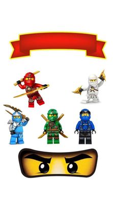 Ninjago Essbar Lego Tortenaufleger Torte Geburstag Zuckermasse + NAME n03