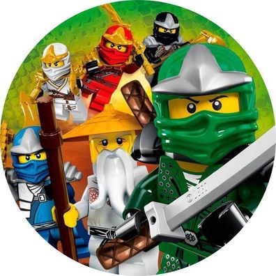 Ninjago Essbar Lego Zuckermasse Tortenbild Tortenaufleger + 4 Muffin n05