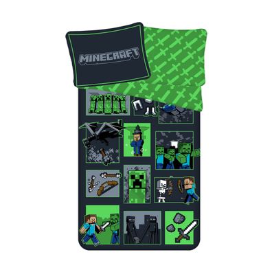 Minecraft Bettwäsche Set "Survival Mode" Baumwolle 140x200 + 70x90 cm