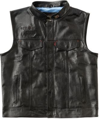 WCC West Coast Choppers Herren Weste Collab 131/2 Leather Cfl Riding Vest WCCJS161ZW