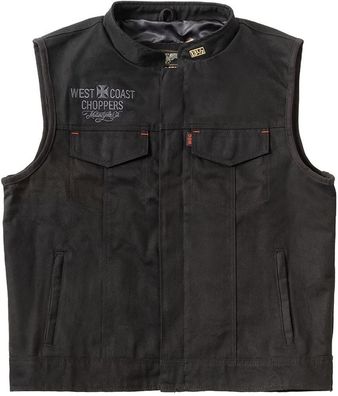 WCC West Coast Choppers Herren Weste Collab 131/2 Canvas Riding Vest WCCJS163ZW